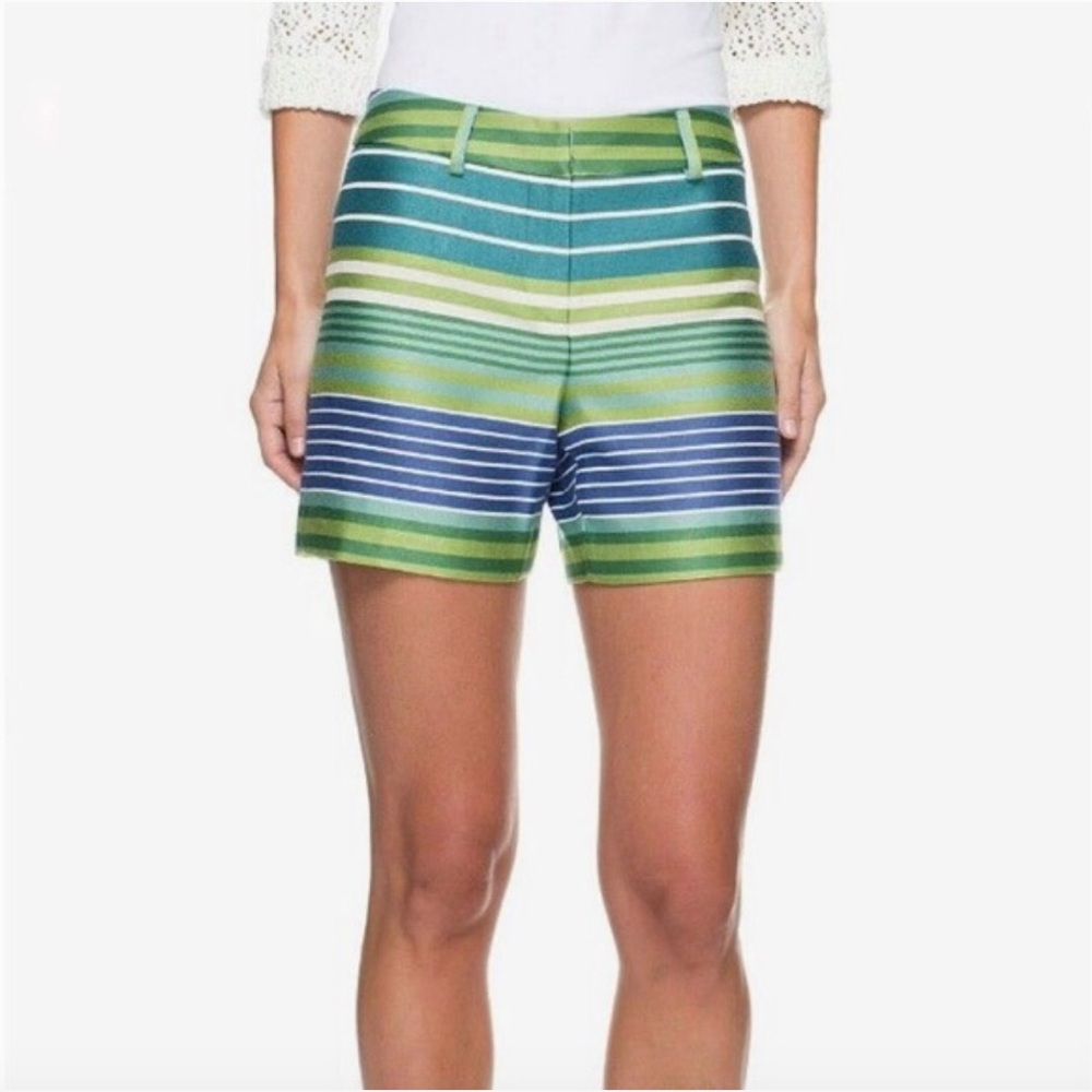 J. MCLAUGHLIN Tina Stripe Blue Green Shorts 4